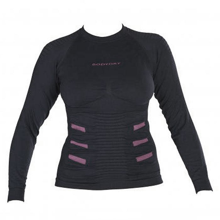 Термобелье футболка женская BodyDry Extreme, цвет: черный, розовый. Размер M (46)