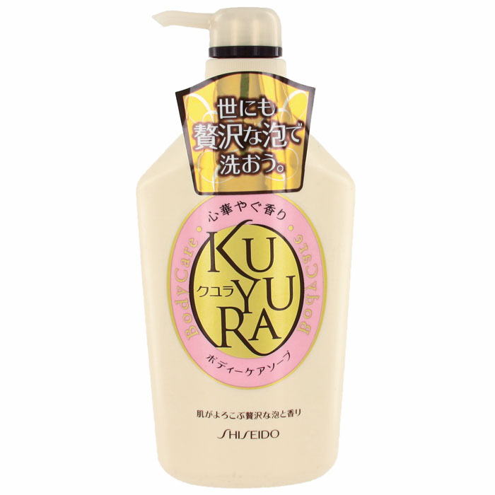 Гель для душа Shiseido Kuyura, с ароматом цветов, 550 мл836253 Гель для душа Shiseido Kuyura, с ароматом цветов, 550 мл836253Уход за вашим телом при помощи необыкновенно обильной пены с ненавязчивым, расслабляющим ароматом цветов. Гель предотвращает сухость кожи, поддерживая ее в увлажненном и здоровом состоянии, а также делает кожу мягкой при продолжительном использовании. Превосходно удаляет ненужную ороговевшую кожу и смывает загрязнения, но при этом не лишает кожу необходимой влаги. Характеристики:Объем: 550 мл. Производитель: Япония. Артикул: 808520.Товар сертифицирован.