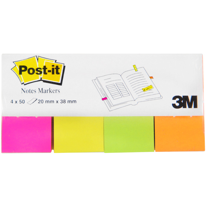 Закладки самоклеящиеся Post-it index, 200 шт670-4N Закладки самоклеящиеся Post-it index, 200 шт670-4NБумажные самоклеящиеся закладки Post-it index помогут отметить важную информацию или быстро найти необходимый документ.Клеевой слой закладок не высыхает и выдерживает многократное приклеивание. В комплект входят 200 закладок из бумаги типа неон розового, желтого, салатового, оранжевого цветов. Характеристики:Разер закладки: 2 см x 4 см. Количество: 200 закладок.