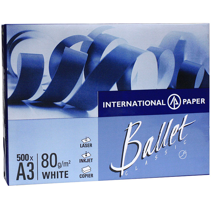 Бумага офисная Ballet Classic, 500 листов, А3000860 Бумага офисная Ballet Classic, 500 листов, А3000860Многофункциональная офисная бумага Ballet Classic идеально подходит для печати графиков, иллюстраций, коммерческих предложений, важных отчетов и других типов документов. Высокая гладкость и непрозрачность бумаги гарантируют высоко качество печати на струйных и лазерных принтерах, а высокая степень белезны обеспечивает оптимальное воспроизведение изображений. Подходит для двухсторонней печати и может использоваться на разных типах офисного оборудования.Ballet Classic производится из древесины восстанавливаемых лесов с использованием отбелки без элементарного хлора. Характеристики: Плотность: 80 г/м2. Размер листа: 29,7 см х 42 см. Количество: 500 листов. Яркость: 96%. Цвет: белый.