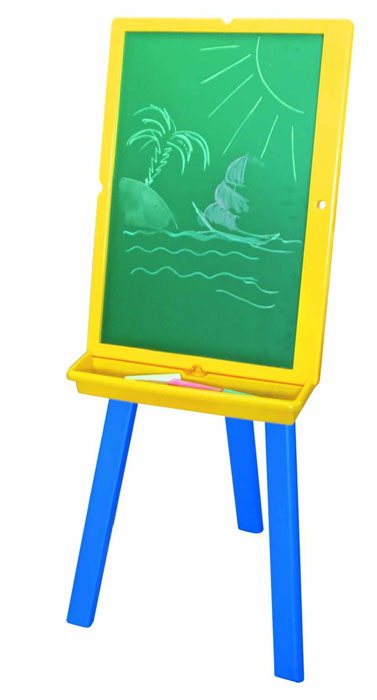 Доска двусторонняя Kids, 60 см x 43 смIWB-630 Доска двусторонняя Kids, 60 см x 43 смIWB-630Двустороняя доска для рисования Kids на треноге станет настоящим подарком для дошкольника. С зеленой стороны на ней можно писать мелом, а с белой можно рисовать и писать маркерами и прикреплять магнитные буквы и цифры. На треноге доску можно расположить как горизонтально, так и вертикально. В комплект маркер, губка и 6 магнитов.Играя, ребенок учится не бояться стоять у доски и учеба превращается в увлекательное приключение! Характеристики:Материал: дерево, пластик, металл. Размер доски: 60 см х 43 см. Размер губки: 6,5 см х 5 см х 1,5 см. Размер магнита: 1,5 см х 1,5 см х 0,5 см. Длина маркера: 14 см. Высота треноги: 106 см. Размер упаковки: 44 см х 62 см х 9 см.