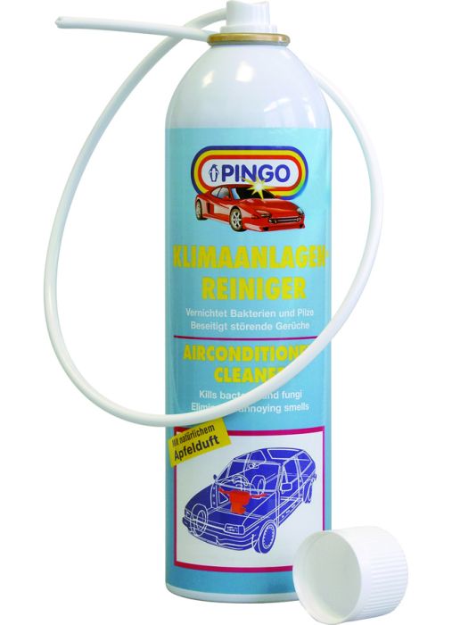 Очиститель кондиционеров Pingo, 300 мл00419-2 Очиститель кондиционеров Pingo, 300 мл00419-2Очиститель кондиционеров Pingo предназначен для очистки и дезинфекции автомобильных кондиционеров от микробов, болезнетворных бактерий и грибков, которые являются причиной неприятного запаха в салоне автомобиля и источниками простудных и аллергических заболеваний. - Устраняет неприятный запах в салоне автомобиля и придает воздуху аромат свежих яблок. - Благодаря применению средства обеспечивается длительная защита всей системы кондиционирования от повторного заражения. - Препарат очень прост в применении. Для обработки не требуется дополнительного оборудования. - Одной обработки достаточно на весь сезон. Способ применения: Интенсивно встряхните флакон. Выключите кондиционер и систему вентиляции. Вставьте трубку в воздуховоды системы вентиляции, диагностическое окно или трубку слива водяного конденсата. Распылите содержимое флакона. Время действия дезинфицирующего состава - 30 минут. После этого можно включать кондиционер. Характеристики:Объем:300 мл.Производитель: Германия.Артикул: 00419-2.