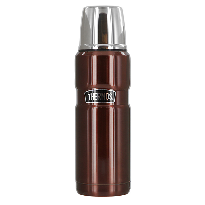 Термос компактный Thermos King, цвет: медный, 470 мл839060 Термос компактный Thermos King, цвет: медный, 470 мл839060Компактный термос для напитков Thermos King медного цвета будет незаменим во время путешествий, поездок на пикник или на дачу. Особенности термоса Thermos King:внешние и внутренние стенки термоса выполнены из высококачественной нержавеющей стали, устойчивой к разрушению;корпус изделия остается холодным при наполнении горячим, не образуется конденсат при наполнении холодным; термос оснащен вакуумной технологией Thermax: сохраняет тепло 12 часов, холод 24 часа;термос укомплектован вакуумной изолированной чашкой из нержавеющей стали;компактный дизайн и легкий вес для удобной переноски. Подарочная серия King создана по технологии производства глубокого вакуума TherMax и отвечает всем современным требованиям настоящего термоса. Термосы этой серии носят преимущественно мужской характер. Они послужат достойным дополнением любого поздравления.Стиль, заданный самим названием серии King, подчеркивается благородством цветовых решений, используемых в этой модельной линии: цвет графитовой крошки, цвет синего сапфира и яркий медный. Характеристики:Материал: нержавеющая сталь, пластик, резина. Объем термоса:470 мл. Высота термоса (с учетом крышки):25 см. Диаметр основания термоса:7 см. Размер упаковки:7,5 х 25 см х 7,5 см. Производитель:Китай. Артикул:839060.
