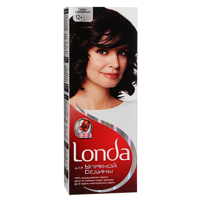 Крем-краска для волос Londa, для упрямой седины, 12+. Темно-коричневыйLC-81308654 Крем-краска для волос Londa, для упрямой седины, 12+. Темно-коричневыйLC-81308654Хотите избавиться от упрямой седины? Крем-краска для волос Londa идеально вам подойдет. Седые волосы имеют жесткую текстуру, поэтому они трудно поддаются прокрашиванию. Эта крем-краска специально разработана для направленного действия на самые неподдающиеся седые волосы. Это возможно благодаря действию эксклюзивному бальзаму перед окрашиванием, который помогает восстановить текстуру ваших волос для лучшего впитывания краски. Таким образом, краска проникает внутрь волоса и остается там. Результат: 100% закрашивание седины, до 8 недель стойкого цвета, многогранный цвет, естественный вид. Характеристики:Номер краски: 12+. Цвет: темно-коричневый. Проявитель: 50 мл. Крем-краска: 50 мл. Бальзам: 10 мл. Производитель: Россия. В комплекте: 1 тюбик с краской, 1 тюбик с проявителем, 1 пакетик с бальзамом перед окрашиванием, 1 пара перчаток, инструкция по применению. Товар сертифицирован.Внимание!Продукт может вызвать аллергическую реакцию, которая в редких случаях может нанести серьезный вред вашему здоровью. Проконсультируйтесь с врачом-специалистом перед применением любых окрашивающих средств.
