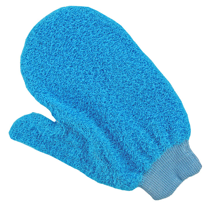 Riffi Мочалка-рукавица массажная, жесткая, цвет: голубой. 750