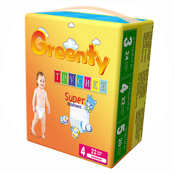 Greenty Подгузники-трусики, 9-14 кг, 22 шт подгузники детские greenty одноразовые подгузники трусики greenty 4 9 14 кг 44 шт