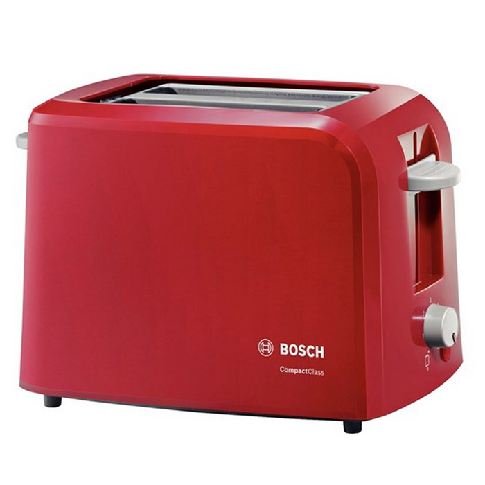 Bosch TAT3A014 тостерTAT3A014 Bosch TAT3A014 тостерTAT3A014Тостер Bosch TAT3A014 станет еще одним членом вашей семьи, ведь мало кто откажется полакомиться поджаренным хрустящим кусочком хлеба или горячей булочкой. С его появлением вам уже не придется заставлять ребенка позавтракать - он сможет самостоятельно приготовить себе вкусное блюдо без малейшей опасности для здоровья.Оригинальный дизайн и яркая цветовая гамма тостеров Bosch позволят им стать настоящим украшением вашей кухни. Данная модель поможет приготовить за раз два кусочка хлеба, а степень поджаренности вы можете выбрать самостоятельно при помощи терморегулятора. Также тостер оснащен функцией автоматического центрирования для равномерной обжарки, а также съемным поддоном для крошек, который значительно упростит уход за прибором.Бесступенчатый терморегулятор с интегрированной функцией подогреваАвтоматическое центрирование тостов для равномерного поджариванияПлоский нагревательный элементHi-Lift: плавный подъем тостовАвтоматическое отключение при застревании тостаИнтегрированная решетка для булочекПодсвеченная клавиша Stop