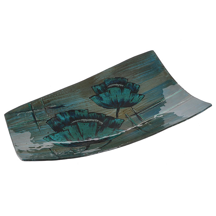 Блюдо Lillo Glass, цвет: бирюзовый, синий, 42 см х 25 см х 5 см213058 Блюдо Lillo Glass, цвет: бирюзовый, синий, 42 см х 25 см х 5 см213058Блюдо Lillo Glass, изготовленное из стекла, оформлено изображением бирюзовых цветов и серебристых блесток. Такое блюдо сочетает в себе изысканный дизайн с максимальной функциональностью. Красочность оформления придется по вкусу тем, кто предпочитает утонченность и изящность.Оригинальное блюдо украсит сервировку вашего стола и подчеркнет прекрасный вкус хозяйки, а также станет отличным подарком. Характеристики:Материал: стекло. Цвет: бирюзовый, синий. Размер блюда:42 см х 25 см х 5 см. Размер упаковки: 43 см х 26,5 см х 7 см. Артикул: 213058.