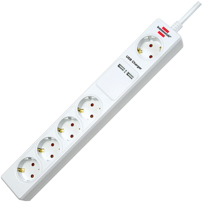 Удлинитель Eco-Line с 2-мя USB-портами, универсальный, 4 гнезда, 1,5 м, цвет: белый1159590515 Удлинитель Eco-Line с 2-мя USB-портами, универсальный, 4 гнезда, 1,5 м, цвет: белый1159590515Удлинитель Eco-Lineс 2-мя USB-портами и стандартным расширительным гнездом. Удобно расположенные розетки позволяют подключать угловые вилки, а дополнительные порты позволяют заряжать устройства с разъемами USB, в том числе MP3 проигрыватели, навигационные системы, мобильные телефоны. Предусмотрена защита от детей. 4 розетки с заземлением2 USB-портаДлина без шнура: 36,5 см.