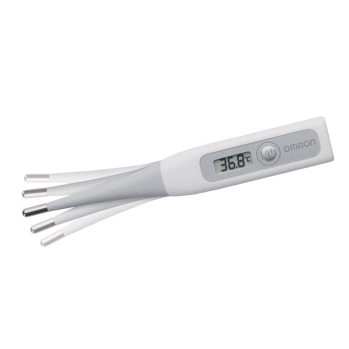 Omron Flex Temp Smart термометр MC-343F-RU000 000 00267 Omron Flex Temp Smart термометр MC-343F-RU000 000 00267Термометр OMRON Flex Temp Smart для измерения аксилярным оральным, ректальным способами с гибким наконечником.Электронный термометр для измерения аксилярным оральным, ректальным способамиГибкий наконечникВремя измерения от 10 секундВодонепроницаемыйЗвуковой сигнал окончания измеренияПамять последнего измеренияСменная батарейкаВыбор единицы измерения (С или F)Автоматическое выключение для увеличения срока службы элемента питанияПределы допускаемой погрешности измерений: +-0,1 СФутляр для хранения