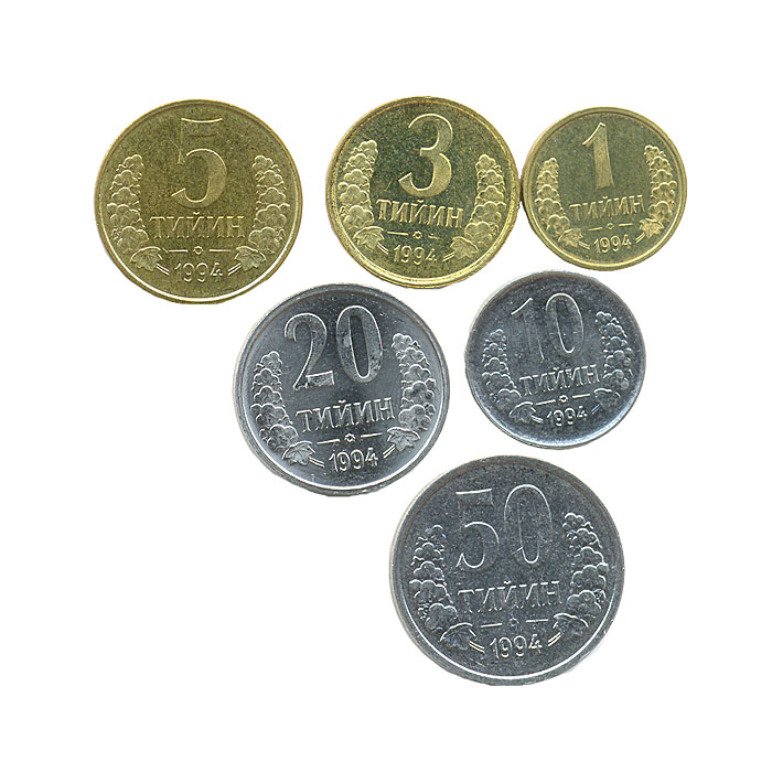 Набор из 6 монет. Узбекистан, 1994 год