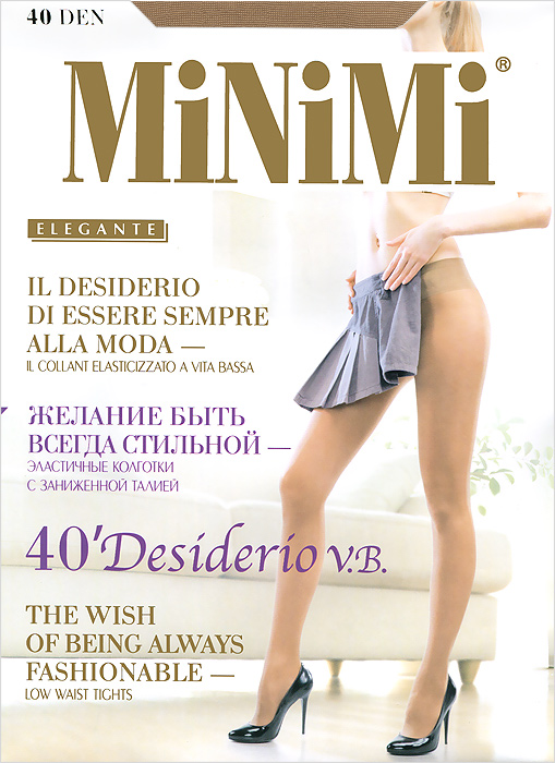 Колготки Minimi Desiderio V.B. 40, цвет: светло-бежевый (caramello). Размер 4 (L)