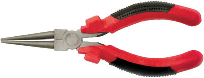 Круглогубцы FIT, 165 мм48445 Круглогубцы FIT, 165 мм48445Круглогубцы FIT предназначены для работы с мелкими деталями при слесарных и монтажных работах, а также для фигурного выгибания проволоки. Инструмент выполнен изполированной высокоуглеродистой инструментальной стали и имеет пластиковые ручки с антискользящими вставками, которые обеспечивают удобную работу. Характеристики: Материал:высокоуглеродистая инструментальная сталь, резина, пластик. Общая длина:16,5 см. Размер круглогубцы: 16,5 см х 6 см х 1,5 см. Размер упаковки: 22,5 см х 6 см х 3 см.