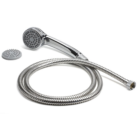 Душевой пакет Duschy Delta Spray, цвет: хром142-90 Душевой пакет Duschy Delta Spray, цвет: хром142-90В душевой пакет Duschy Delta Spray входят: 1-режимный антикоррозийный ручной душ – пластмассовая однорежимная душевая головка с резиновой сеточкой, предотвращающей засорение; сменная резиновая сеточка - дополнительная насадка для систем с низким давлением; металлический шланг с конусной гайкой - PVC 1,5m, 1/2D’. Характеристики: Материал: пластик пвх, латунь. Цвет: хром, серый. Размер (ДхШхВ): 23 см х 18 см х 3 см. Размер упаковки (ДхШхВ): 23 см х 18 см х 3 см.