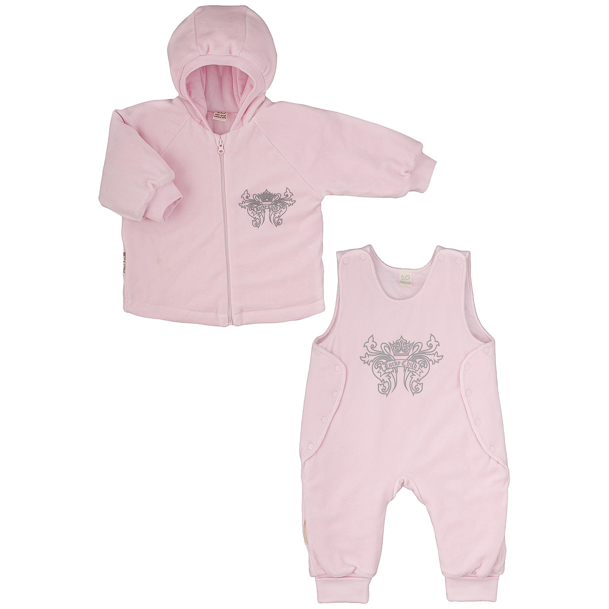 Комплект детский Lucky Child: куртка, полукомбинезон, цвет: розовый. 5-5. Размер 68/74