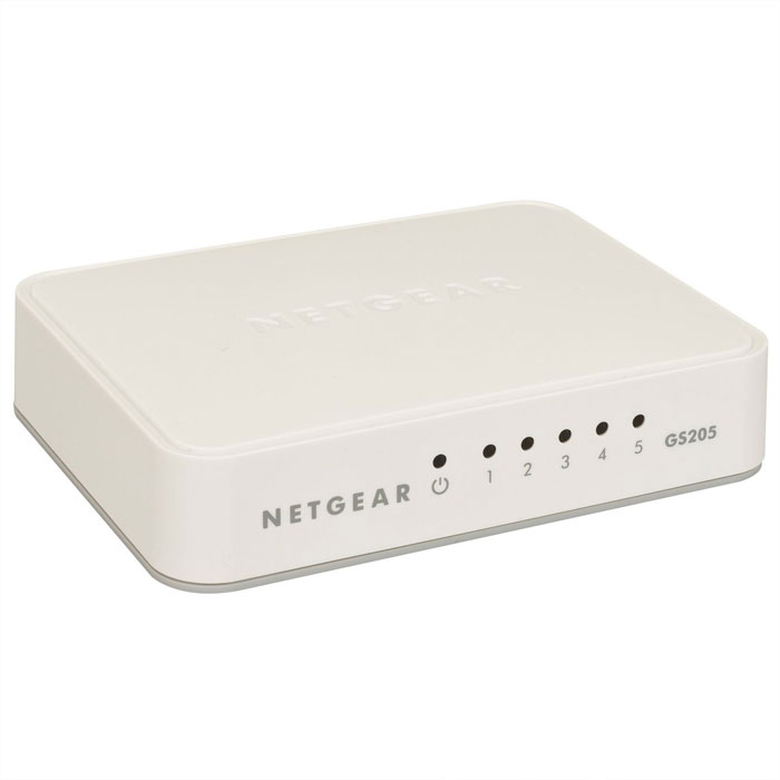 NetGear GS205-100PES коммутаторGS205-100PES NetGear GS205-100PES коммутаторGS205-100PESГигабитный неуправляемый коммутатор NETGEAR GS205 обеспечивает легкое и доступное подключение к сети на скорости до 1000 Мбит/сек для дома и небольшого офиса. Он прост в использовании и надежен. С этим Plug-N-Play коммутатором, Вы можете подключить несколько устройств к сети мгновенно. Модель GS205 поддерживают эффективное использование энергии, помогая Вам экономить электроэнергию и деньги.