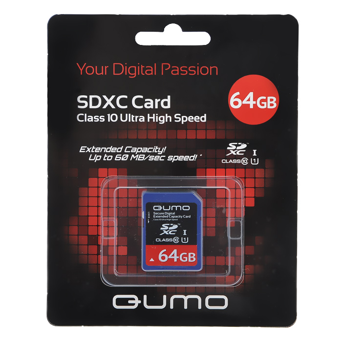 QUMO SDXC Class 10 UHS-1 64GB карта памяти
