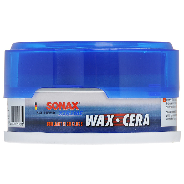 Полироль Sonax тотальная защита, 150 мл216200 Полироль Sonax тотальная защита, 150 мл216200Полироль Sonax базируется на новой технологии ухода за лаковыми поверхностями, предназначена для всех новых и хорошо очищенных (отполированных) лаков. Новый, твердый воск с высоким содержанием воска карнаубы не содержит шлифовальных веществ и обеспечивает экстремально длительную защиту. Характеристики: Объем: 150 мл. Размер упаковки: 11,5 см х 11,5 см х 6,5 см. Артикул: 216200.