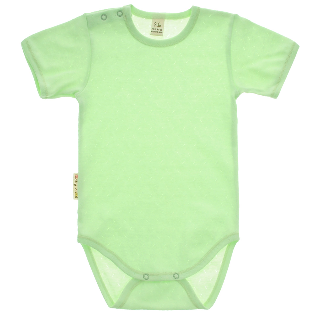 Боди-футболка Lucky Child Ажур, цвет: зеленый. 0-30. Размер 74/80
