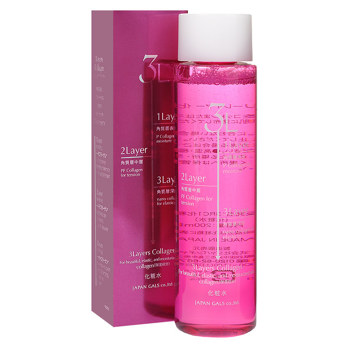 Japan Gals Лосьон для лица 3 Layers, 200 мл04LL3,7683 Japan Gals Лосьон для лица 3 Layers, 200 мл04LL3,7683Антивозрастной лосьон для лица Japan Gals 3 Layers с 3-я видами коллагена прекрасно увлажняет и дарит и упругость коже.Коллаген - это разновидность белков, участвующих в построении новых клеток. Недостаток коллагена является причиной появления морщин и обвисания кожи.Объем: 200 мл.Товар сертифицирован.