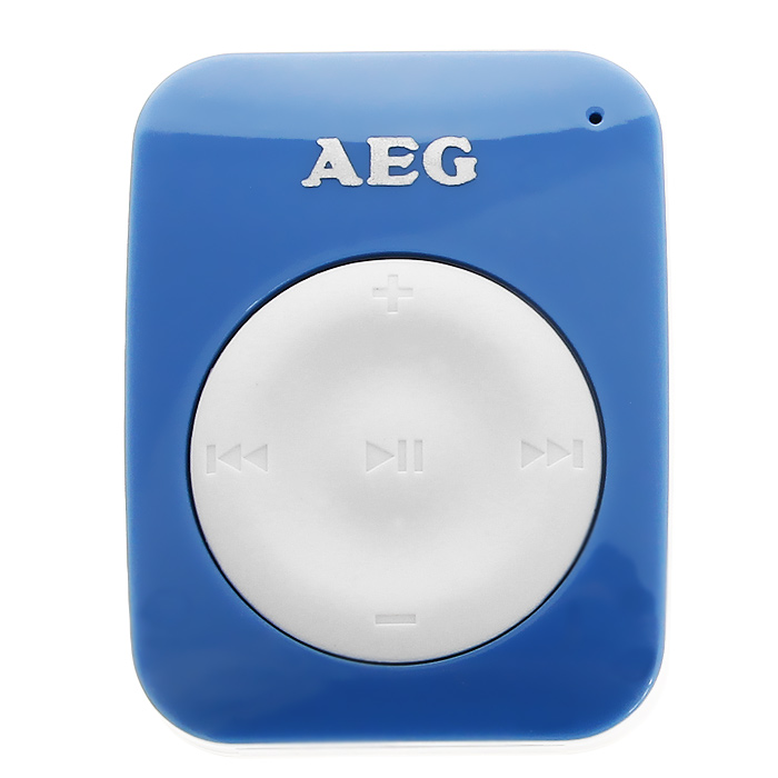 AEG 4GB MMS 4221, Blue White mp3-плеерMMS 4221 blau-weis AEG 4GB MMS 4221, Blue White mp3-плеерMMS 4221 blau-weisМиниатюрный mp3-плеер AEG MMS 4221 идеален дляиспользования вне дома и при занятиях спортом, с помощью клипсы можно закрепить на рубашке, футболке, спортивных брюках, куртке.