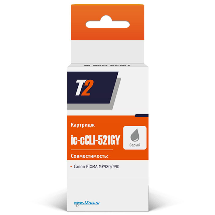 T2 IC-CCLI-521GY картридж для Canon PIXMA MP980/990, GreyIC-CCLI-521GY T2 IC-CCLI-521GY картридж для Canon PIXMA MP980/990, GreyIC-CCLI-521GYКартридж с чипом T2 IC-CCLI-521 с чернилами для принтеров и МФУ Canon. Картридж собран из японских комплектующих и протестирован по стандарту STMC.