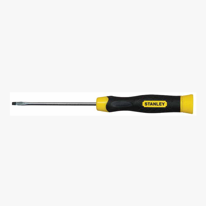 Отвертка плоская Stanley CushionGrip, 6,5 х 200 мм0-64-929 Отвертка плоская Stanley CushionGrip, 6,5 х 200 мм0-64-929Отвертка плоская Stanley CushionGrip имеет мягкую на ощупь ручку, что делает работу с инструментом комфортной и дает надежный контроль. Хромовое покрытие стержня для защиты от коррозии. Характеристики: Материал: пластик, металл, резина. Размер отвертки: 31,5 см х 3 см х 3 см. Размер основания: 20 см х 0,65 см х 0,5 см. Размер жала(ШхВ): 0,65 см х 0,2 см. Размер ручки: 11 см х 3 см х 3 см. Размеры упаковки:37,5 см х 4,5 см х 3,5 см.