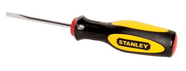 Отвертка плоская Stanley Basic, 5 х 75 мм0-60-003 Отвертка плоская Stanley Basic, 5 х 75 мм0-60-003Отвертка плоская Stanley Basic имеет никелированный стержень из борсодержащей стали, который закреплен с усилием 112 кг. Жало прошло термообработку. Характеристики: Материал: пластик, металл. Размер отвертки: 17 см х 2,5 см х 2,5 см. Размер основания: 7,5 см х 0,5 см х 0,4 см. Размер жала(ШхВ): 0,5 см х 0,1 см. Размер ручки: 9,5 см х 2,5 см х 2,5 см. Размеры упаковки:23 см х 4,5 см х 2,5 см.