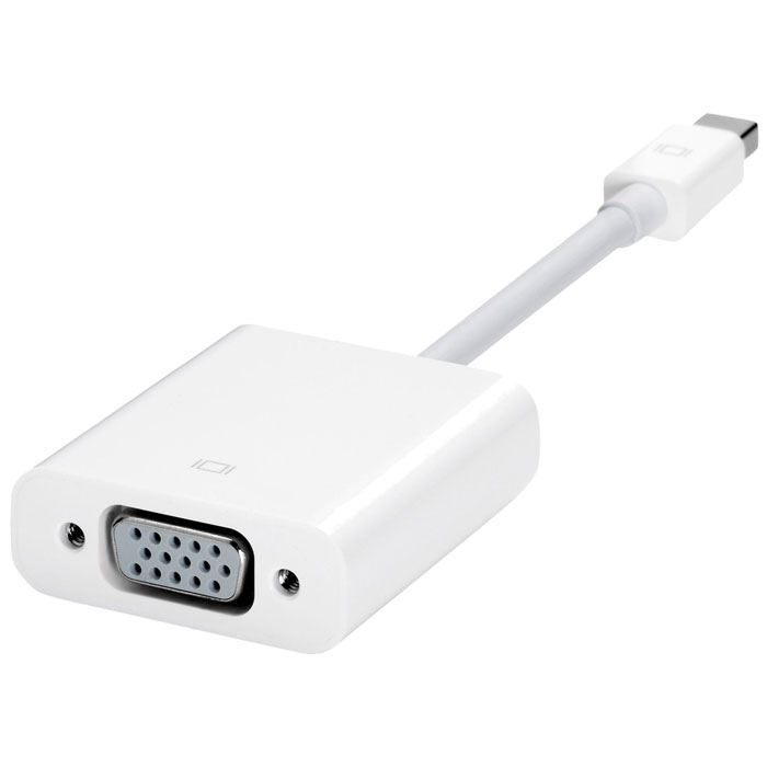 Apple переходник Mini DisplayPort-VGA (MB572Z/B)MB572Z/B Apple переходник Mini DisplayPort-VGA (MB572Z/B)MB572Z/BАдаптер Apple Mini DisplayPort-VGA (MB572Z/B) используется для подключения Mac к стандартному монитору, проектору или ЖК-дисплею, который использует VGA разъем или кабель. Совместим только с компьютерами Mac с Mini DisplayPort.