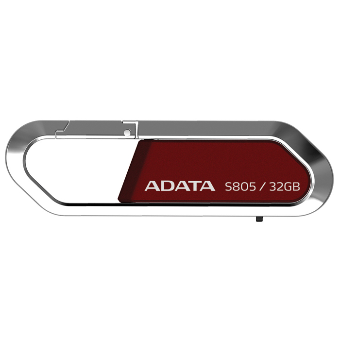 ADATA S805 Sports 32GB, Red флэш-накопительAS805-32G-RRD ADATA S805 Sports 32GB, Red флэш-накопительAS805-32G-RRDФлеш-накопитель USB ADATA S805 Sports с карабином для цепочки.Созданный по модели карабина, USB флэш-накопитель ADATA S805 гармонично объединяет в себе тонкую работу и стиль. Рамка корпуса USB-накопителя ADATA S805 Sports выполнена из цинкового сплава с отделкой серого или красного цвета, что делает его прекрасным аксессуаром, который можно брать с собой, куда бы вы ни поехали. С емкостью памяти до 32 ГБ вы можете легко переносить и обмениваться большими видео/аудиофайлами.Портативность, мощность и спортивный стиль накопителя S805 делают его идеальным выбором для соответствия вашим запросам по мобильному хранению данных.Облаченная в серебристый серый или страстный красный цвет, гладкая модель ADATA S805 Sports USB выглядит великолепно на ключах, портфеле, рюкзаке или на сумке для ноутбука. Умный выдвижной дизайн конструкции S805 также исключает необходимость использования колпачка и его возможную потерю, тем самым делая его просто незаменимым элементом вашего цифрового арсенала.USB-накопитель ADATA S805 Sports использует интерфейс USB 2.0, который делает его совместимым с большинством компьютеров, и включает удобную функцию plug-and-play. Используете ли вы Windows 98 или последнюю версию Windows 7, Mac OS 9 или Mac OS X 10.6, или даже Linux Kernel 2.4 или более позднюю версию, накопитель S805 - это правильный выбор для мобильного хранения всех ваших данных.