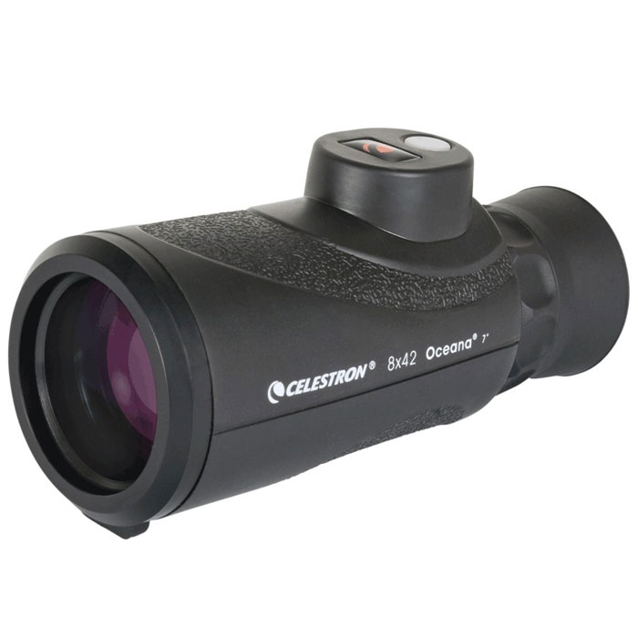Celestron Oceana 8x42 монокулярC71212 Celestron Oceana 8x42 монокулярC71212Водонепроницаемый монокуляр Celestron Oceana 8x42, обладающий эргономичным дизайном и сверхвысокой мобильностью, который можно брать с собой куда угодно. Устройство оборудовано встроенным компасом для определения направления и шкала для определения расстояния.