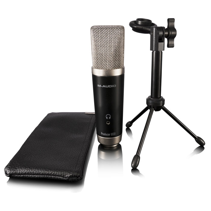 M-Audio Vocal Studio комплект для записи вокалаVocal Studio M-Audio Vocal Studio комплект для записи вокалаVocal StudioВокальная студия M-Audio Vocal Studio предлагает USB микрофон студийного качества. Микрофон снабжен большой диафрагмой для захвата тонких элементов вокальных выступлений. Устройство обладает большой кардиоидной капсулой, защищенной сеткой, прочным металлическим корпусом, 1/8-дюймовым стерео выходом, USB-разъемом, 16-битной записью с частотой 44,1 или 48 кГц и многим другим.Прочный металлический корпусСветодиодный индикатор питанияМикширование до 24 треков (16 аудио треков, 8 виртуальных инструментальных треков)Интегрированный инструментарий обучения позволяет легко создавать музыкуВстроенная функция компоновки, включая MIDI секвенсор и Score редакторБолее 100 различных виртуальных инструментовЭффекты: reverb, EQ и гитарный усилитель/дисторшнЗапись одновременно двух инструментовСовместимость: PC (Windows 7 Home Premium, Professional, Ultimate Service Pack 1, Windows 8, Windows 8 Pro), Mac OS X 10.7.5 or 10.8