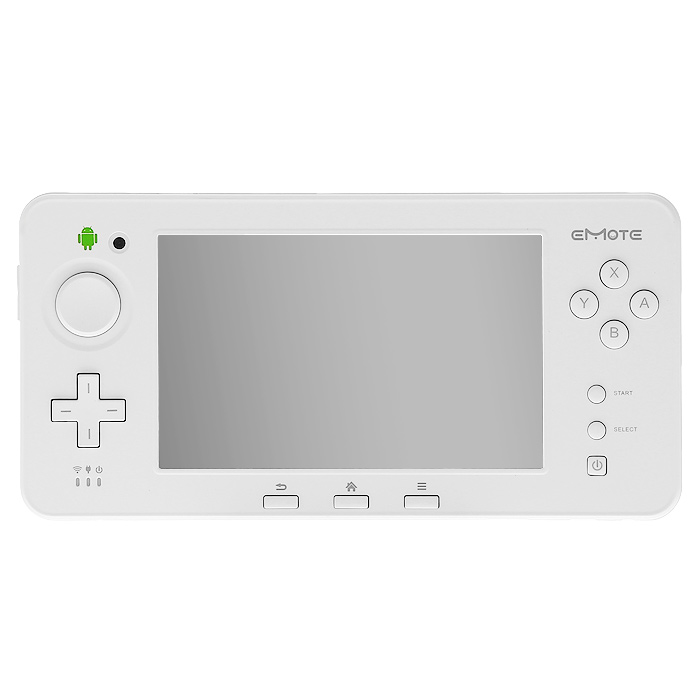 Игровая консоль Emote Wave (белая)ЕМ-1011 WH Игровая консоль Emote Wave (белая)ЕМ-1011 WHEmote Wave - это удачное сочетание удобной формы планшетного компьютера и грамотно подобранное расположение кнопок игровой приставки.Эргономичная форма игрового плеера вкупе с качественным пластиком придают не только стильный внешний вид, но приятно порадуют любого обладателя данного устройства во время эксплуатации.Благодаря мощному процессоруARM Cortex A8 с 3D ускорителем Mali 400 плеер Emote Wave позволит запускать самые популярные 3D-игры и наслаждаться их потрясающей графикой.Дисплейплеера поддерживает мульти-тач до пяти одновременных касаний, а для наиболее комфортной игры все экранные кнопки можно перевести на аналоговые кнопки консоли.Интерфейс Emote Wave предлагает неограниченные возможности по подключению консоли к различным устройствам: вывести изображение на большой экран телевизора можно при помощи HDMI-разъема, подключить к консоли 3G для высокоскоростного интернета поможет разъем OTG,запустить сетевые игры можно при помощи модуля Wi-Fi.