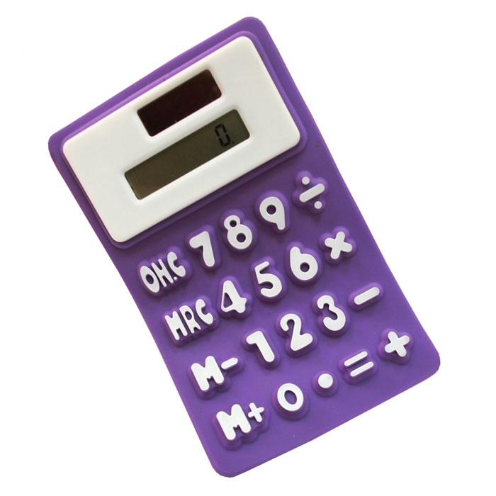 Калькулятор мягкий, цвет: фиолетовый. 003018