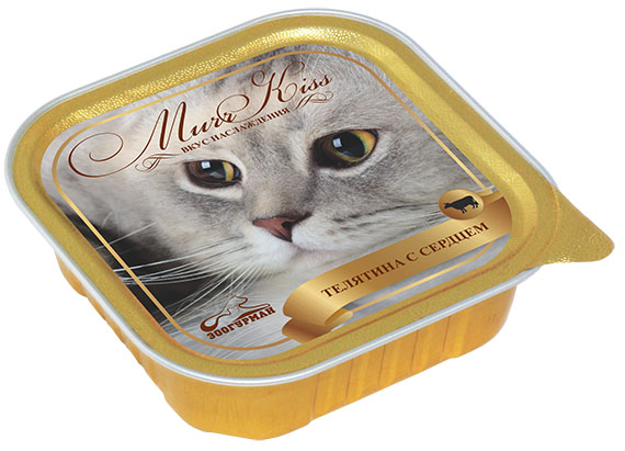 Консервы для кошек Зоогурман Murr Kiss, с телятиной и сердцем, 100 г8788 Консервы для кошек Зоогурман Murr Kiss, с телятиной и сердцем, 100 г8788Полноценный корм Зоогурман Murr Kiss - совершенное сочетание высшего качества и разнообразия вкусов. В составе корма правильный баланс ингредиентов, белков и питательных веществ, обогащенных витаминами.Состав: телятина, говядина, сердце говяжье, индейка, гемоглобин, сухая сыворотка, пищевая клетчатка, экстракт водорослей, дрожжевой экстракт, витаминно-минеральный комплекс.Пищевая ценность в 100 г: сырой протеин 11%, сырой жир 6%, клетчатка 0,5%, влага 78%.Добавки: Витамин А 1250 МЕ/кг, Витамин D3 250 МЕ/кг, Витамин Е 30 мг/кг.Энергетическая ценность: 100 ккал.Вес: 100 г.Товар сертифицирован.