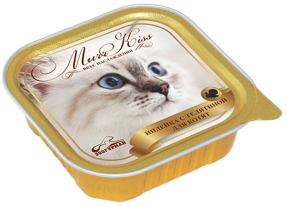 Консервы для котят Зоогурман Murr Kiss, с индейкой и телятиной, 100 г8801 Консервы для котят Зоогурман Murr Kiss, с индейкой и телятиной, 100 г8801Полноценный корм Зоогурман Murr Kiss - совершенное сочетание высшего качества и разнообразия вкусов. В составе корма правильный баланс ингредиентов, белков и питательных веществ, обогащенных витаминами. Консервы изготовлены из натурального российского мяса. Не содержат сои, консервантов, красителей, ароматизаторов и генномодифицированных продуктов. Состав: индейка, телятина, гемоглобин, сухая сыворотка, пищевая клетчатка, экстракт водорослей, дрожжевой экстракт, витаминно-минеральный комплекс.Пищевая ценность в 100 г: сырой протеин - 12%, сырой жир - 5,5%, зола - 1,2%, клетчатка - 0,3%, влага - 78%.Добавки: Витамин А - 1500 МЕ/кг, Витамин D3 - 250 МЕ/кг, Витамин Е - 30 мг/кг.Энергетическая ценность: 99 ккал.Вес: 100 г.Товар сертифицирован.