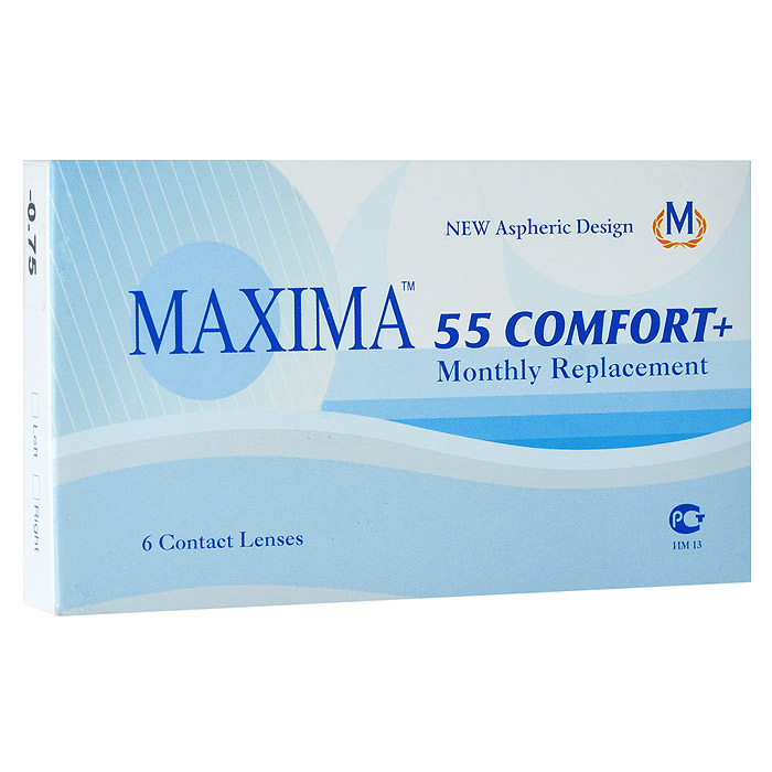Maxima контактные линзы 55 Comfort Plus (6шт / 8.6 / -0.75)