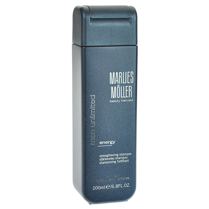 Marlies Moller Шампунь Men Unlimited для волос, укрепляющий, мужской, 200 мл25841MMs Marlies Moller Шампунь Men Unlimited для волос, укрепляющий, мужской, 200 мл25841MMsПрозрачный и очень мягкий шампунь обеспечивает глубокое очищение, увлажнение и укрепление волос благодаря высокотехнологичной комбинации ценных ингредиентов. Волосы выглядят естественно и приобретают здоровый блеск. Морской аромат даёт заряд свежести на весь день. Рекомендуется для ежедневного использования. Не содержит силиконы.В зависимости от длины волос возьмите небольшое количество шампуня (размером с 1-2 лесных ореха) и вспеньте его в ладонях. Легкими круговыми массажными движениями нанесите шампунь, расположив одну руку спереди, другую - на затылке. Повторите массажные движения столько раз, сколько Вам нравится. Тщательно ополосните голову.