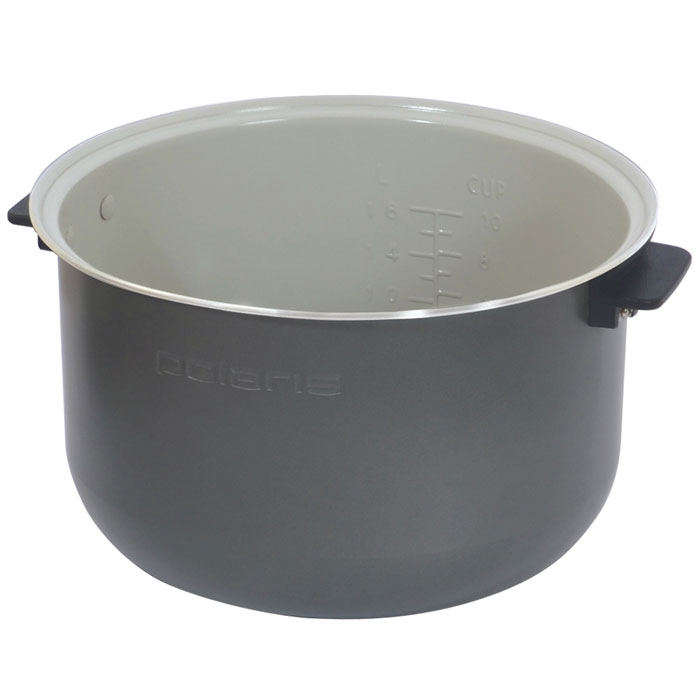 Polaris PIP 0503K чаша для мультиварки с керамическим покрытием004806 Polaris PIP 0503K чаша для мультиварки с керамическим покрытием004806Polaris PIP 0503K - это внутренняя чаша с антибактериальным керамическим покрытием Anato (Корея). Подходит для мультиварок Polaris PMC 0517AD, PMC 0527D.Удобные пластиковые ручкиЛегко моется в посудомоечной машинеМерная шкала внутри чашиВнутренние размеры: 21 х 21 х 14,2 см