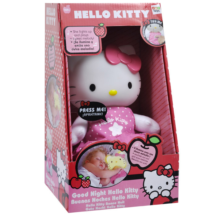 Ночник переносной Hello Kitty1102621 Ночник переносной Hello Kitty1102621Детский переносной ночник Hello Kitty прекрасно дополнит интерьер детской комнаты. Игрушка выполнена из безопасных материалов и представляет собой всеми любимую кошечку Китти с мягконабивным тельцем и головой-светильником. Мягкий свет и милый образ будут успокаивающе действовать на малыша, не напрягая детские глазки и не создавая излишнего светового излучения.Ночник не только будет охранять вашего ребенка во время сна, но еще станет его любимой игрушкой: нажмите на животик Китти, и ее голова засветится и заиграет приятная мелодия, которая успокоит кроху. Ночник абсолютно безопасен для ребенка, он не нагревается, оснащен долговечным светодиодом и автоматически выключается через некоторое время после включения. Характеристики:Материал: текстиль, пластик. Высота игрушки: 21 см. Размер упаковки (ДхШхВ): 17 см х 16 см х 30 см. Изготовитель: Китай. Рекомендуется докупить 3 батареи напряжением 1,5V типа ААА (товар комплектуется демонстрационными).