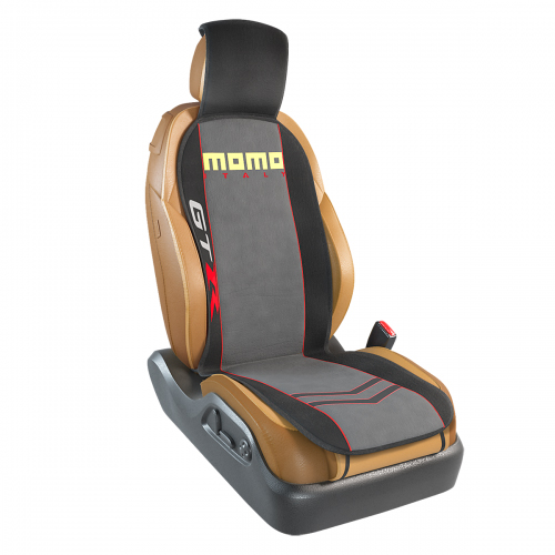 Накидка на переднее сиденье Momo Gtr, полиэстер, цвет: черный, серый. MOMO-103 BK/GYMOMO-103 BK/GY Накидка на переднее сиденье Momo Gtr, полиэстер, цвет: черный, серый. MOMO-103 BK/GYMOMO-103 BK/GYНакидка на переднее сиденье Momo Gtr изготовлена из высококачественного полиэстера и надежно защищает кресла от грязи и изнашивания. Благодаря универсальному крою накидку можно использовать на передних сиденьях большинства автомобилей, в том числе оснащенных боковыми подушками безопасности. Установка не занимает много времени - накидка крепится с помощью эластичных резинок с пластмассовым креплением и закрывает не только спинку и сиденье, но и подголовник кресла. Имеется возможность использования с любыми типами сидений.Накидка на сиденье изготовлена в ярко выраженном спортивном стиле, который позволяет придать салону подчеркнуто динамичные и эксклюзивные черты.