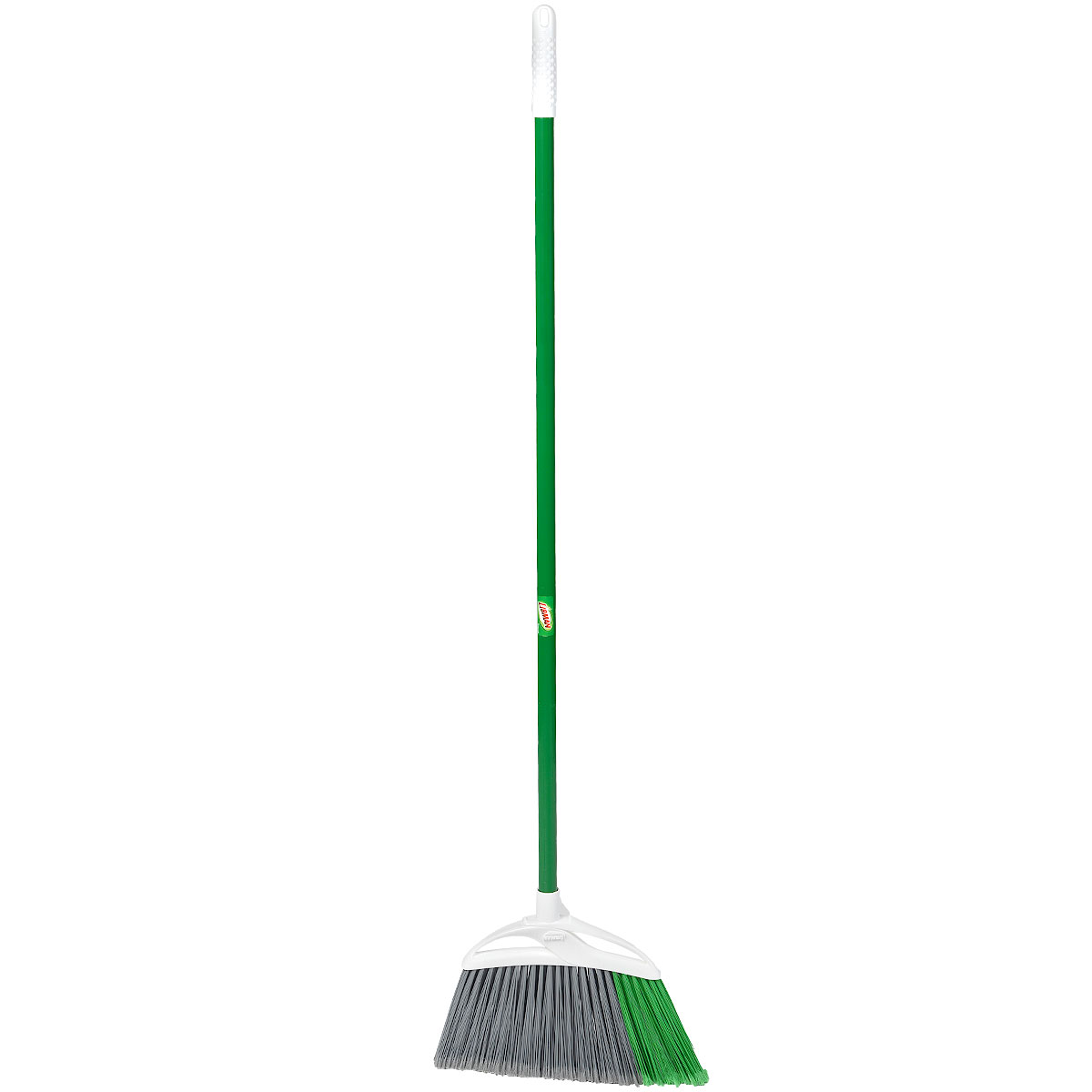 Щетка угловая Libman, с рукояткой. 211211 Щетка угловая Libman, с рукояткой. 211211Угловая щетка Libman оснащена длинным, прочным и гибким ворсом из пластика с расщепленной на кончиках щетиной. Щетина скошена на угол для выметания мусора из труднодоступных мест. Щетка имеет ширину метущего полотна, достаточную для уборки больших помещений. Рукоятка изготовлена из металла зеленого цвета с пластиковой насадкой, оформленной резьбой для большего комфорта. На рукоятке имеется отверстие, за которое щетку можно подвесить в любое удобное место. Характеристики: Материал: пластик, металл. Цвет: зеленый, белый. Длина щетки: 34 см. Длина ворса: 17 см. Длина рукоятки: 115 см. Артикул: 211.