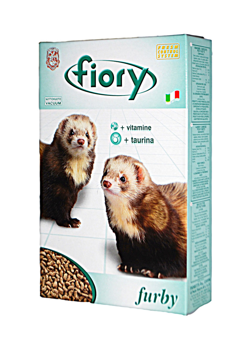 Корм для хорьков Fiory Furby, 650 г06555 Корм для хорьков Fiory Furby, 650 г06555Корм для хорьков Fiory Furby - это основной корм для домашних хорьков, обогащенный таурином. Таурин - это испытанный внутриклеточный осмолит, который является важным элементом в регулировании объема клетки, также он участвует в синтезе желчи. Имея в своем составе 42% белков и витамины A, D3 и E, этот продукт имеет восхитительную формулу.Состав: мясо и продукты мясного происхождения, субпродукты растительного происхождения, злаковые, масла и жиры, рыба и рыбные субпродукты, минеральные вещества, таурин и антиоксиданты, одобренные ЕЭС, витамины А, Д3, Е.Товар сертифицирован.