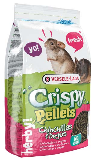 Корм для шиншилл и дегу Versele-Laga Crisry Pellets, гранулированный, 1 кг461506 Корм для шиншилл и дегу Versele-Laga Crisry Pellets, гранулированный, 1 кг461506Вкусный и богатый клетчаткой корм Versele-Laga Crispy Pellets Chinchillas & Degus для шиншилл и дегу - это полноценный корм в форме гранул, богатых травами и не содержащих злаки и сахара. Формула корма поможет избежать выборочного питания у зверьков. Благодаря содержанию гранул «Happy & Healthy» корм имеет все необходимые нутриенты для долгой и здоровой жизни вашего зверька. Специальная форма гранул и повышенное содержание клетчатки поддержат здоровье зубов и кишечника, а экстракт юкки нейтрализует неприятный запах в клетке питомца. Суточная норма кормленияВ зависимости от размера и возраста суточная норма корма для шиншилл не должна превышать 45 г; для дегу - 30 г. Количество основного корма необходимо сокращать при кормлении данной смесью (максимум на 25%). Не забывайте давать питомцу необходимое количество сена. Животное должно иметь постоянный доступ к свежей чистой питьевой воде. Используйте корм только комнатной температуры. Корм следует хранить в сухом прохладном месте в упаковке производителя.Состав: субпродукты растительного происхождения, экстракт растительного протеина, семена, минералы, фруктоолигосахариды, экстракт юкки.Анализ состава: протеин 16%, жир 3%, клетчатка 20%, зола 8%, кальций 1%, фосфор 0,5%.Добавки:витамин A 10000 МЕ, витамин D3 1200 МЕ, витамин E 80 мг, витамин C 100 мг, железо 100 мг, йод 2 мг, медь 10 мг, марганец 75 мг, цинк 70 мг, селен 0,2 мг, антиоксиданты. Вес: 1 кг. Товар сертифицирован.