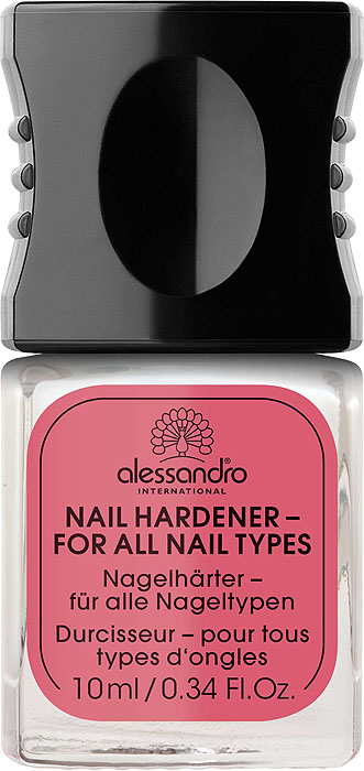 Alessandro Средство для укрепления всех типов ногтей Nail Hardener, 10 мл03-020 Alessandro Средство для укрепления всех типов ногтей Nail Hardener, 10 мл03-020Средство для укрепления ногтей. Глянцевое покрытие защищает ногтевую пластину, делает ее крепкой. Ускоряет рост ногтей, придает ногтям дополнительную силу и обеспечивает их прочность. Характеристики:Объем: 10 мл. Артикул: 03-020. Производитель: Франция. Товар сертифицирован.