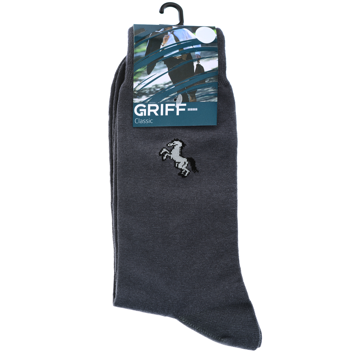 Носки мужские Griff Classic, цвет: темно-серый. В1. Размер 42/44B1 Носки мужские Griff Classic, цвет: темно-серый. В1. Размер 42/44B1Мужские носки Griff Classic с удлиненным паголенком изготовлены из высококачественного сырья с добавлением полиамидных и эластановых волокон, которые обеспечивают великолепную посадку. Носки отличаются элегантным внешним видом. Удобная широкая резинка идеально облегает ногу и не пережимает сосуды, усиленные пятка и мысок повышают износоустойчивость носка.