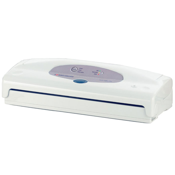 Rommelsbacher VAC 200 Premium вакуумный упаковщикVAC 200 Rommelsbacher VAC 200 Premium вакуумный упаковщикVAC 200Вакуумный упаковщик Rommelsbacher VAC 200 PremiumВакуумная упаковка пищевых продуктов является современным и очень экономичным методом длительного хранения. Поместите приготовленные продукты в специальный пакет, включите упаковщик, немного подождите - и готово. Таким образом легко сохранить аромат блюд, их свежесть и внешний вид в течение долгого времени. Rommelsbacher VAC 200 Premium откачивает до 97% воздуха из пакета и автоматически запечатывает его. Функция MAN SEAL дает возможность контролировать процесс вакуумной упаковки вручную при работе с продуктами, чей внешний вид можно легко испортить.Автоматическая откачка воздуха и запаковкаСкорость откачки воздуха: 10 л/минВакуум: -0,8 барЗапатентованная система защиты насоса от жидкостейФункция MAN SEAL для ручного режима откачки воздуха и запаковкиВ комплекте 10 пакетов (200 х 300 мм) , вакуумный шланг, нож для обрезания пленки