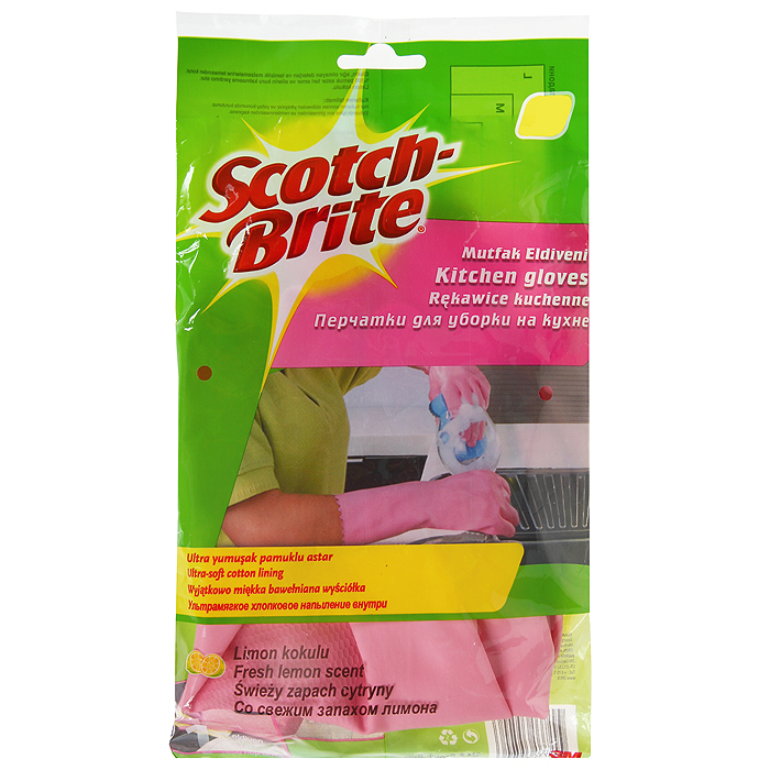 Перчатки для работы на кухне Scotch-Brite, цвет: розовый. Размер LXX-0048-3016-0 Перчатки для работы на кухне Scotch-Brite, цвет: розовый. Размер LXX-0048-3016-0Перчатки для работы на кухне Scotch-Brite предохраняют кожу рук от загрязнения и влаги, защищают от соприкосновения с чистящими и моющими средствами. Идеально подходят для стирки, уборки и прочих работ по хозяйству. Изготовлены из натурального латекса. Эластичные, прочные перчатки специально предназначены для многократного использования. 100% хлопковое напыление внутри впитывает влагу, оставляя кожу рук сухой.