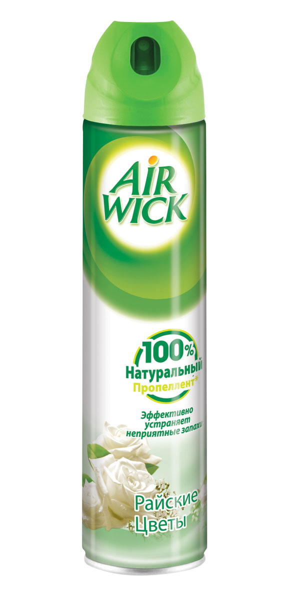 Аэрозольный освежитель воздуха "AirWick" - революционная новинка на рынке освежителей воздуха.  Он эффективно устраняет неприятные запахи. Обычные аэрозоли содержат бутан, который может подавлять парфюмерную композицию, придавая ей искусственный запах. Аэрозольный освежитель воздуха "AirWick" не содержит химического газа и представляет новое поколение аэрозолей, которые наполнены только чистым воздухом и мягко распыляют свежие ароматы, вдохновленные самой природой.    Продукты "AirWick" универсальны в использовании: они подходят для ароматизации любых помещений в доме, ванной комнаты, туалета, прихожей. Характеристики: Объем: 240 мл. Производитель: Великобритания.  Товар сертифицирован.