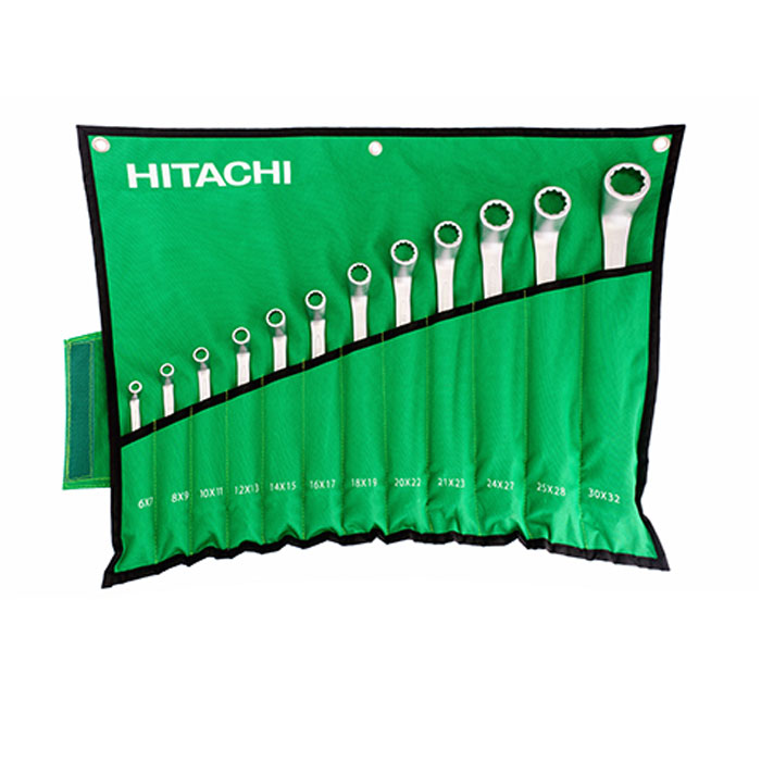 Набор накидных ключей Hitachi, 12 шт774019 Набор накидных ключей Hitachi, 12 шт774019Накидной ключ предназначен для откручивания и закручивания резьбовых элементов крепления. Накидной ключ Hitachi имеет два кольца и позволяет работать в местах с ограниченным доступом.Набор накидных ключей Hitachi - это необходимый предмет в каждом доме. В состав набора входят ключи: 6 мм х 7 мм, 8 мм х 9 мм, 10 мм х 11 мм, 12 мм х 13 мм, 14 мм х 15 мм, 16 мм х 17 мм, 18 мм х 19 мм, 20 мм х 22 мм, 21 мм х 23 мм, 24 мм х 27 мм, 25 мм х 28 мм, 30 мм х 32 мм. Характеристики:Материал: сталь. Размеры упаковки: 44,5 см х 14,5 см х 9,5 см.